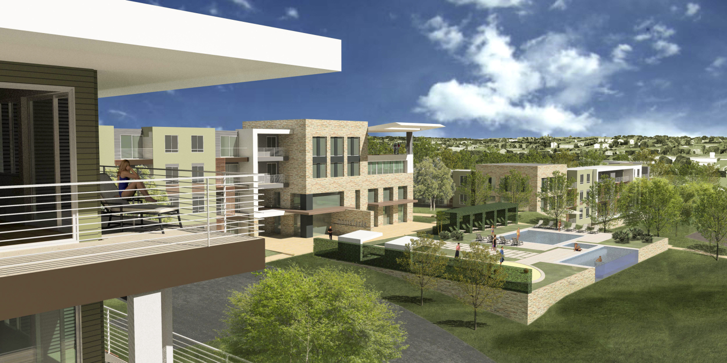 Riverside Presidium is a sustainable apartment complex that Page designed in Austin. - Page