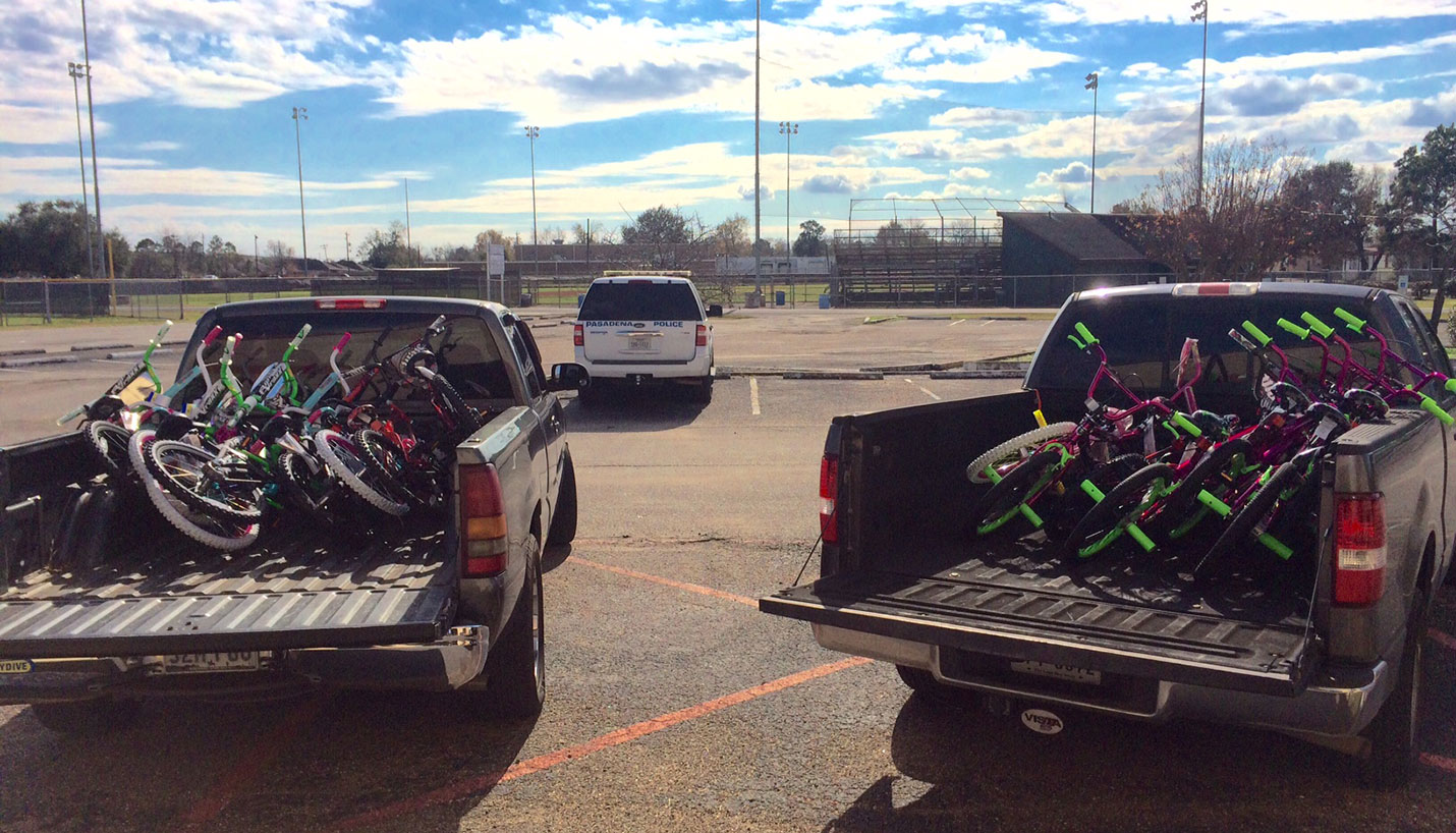 A Page office rallied to buy bicycles and raise funds for additional wheels for underprivileged children. We filled two pickup truck beds! - 