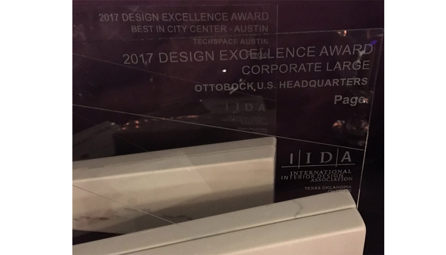 2017 IIDA Awards for Ottobock North America Headquarters and TechSpace Austin. - Page