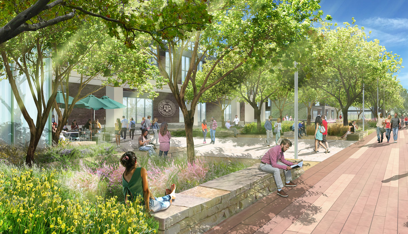 Rendering of student life on the Texas A&M University RELLIS Campus - Page