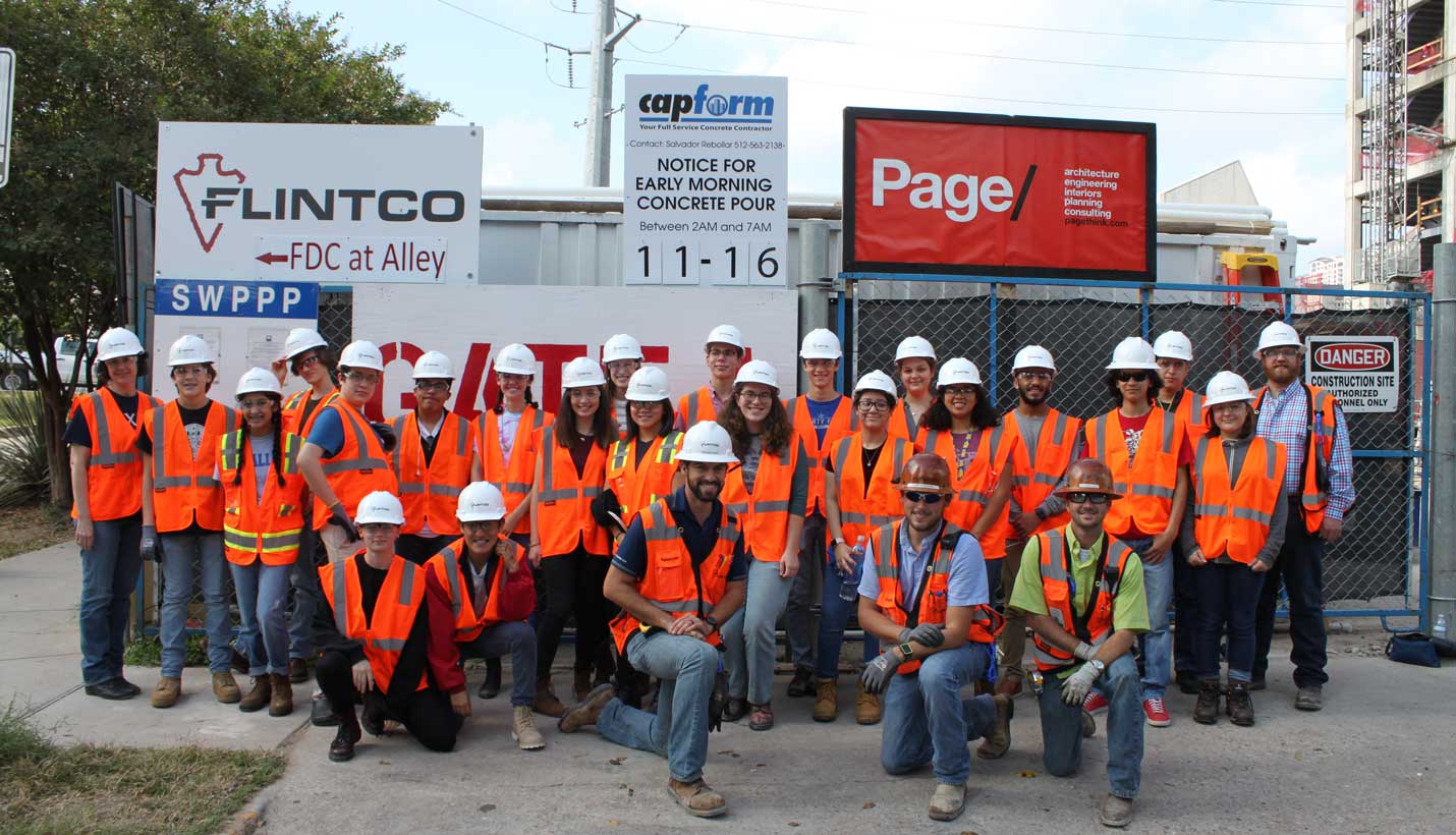 Students joined our partners at FLINTCO and toured 70 Rainey in progress. - 