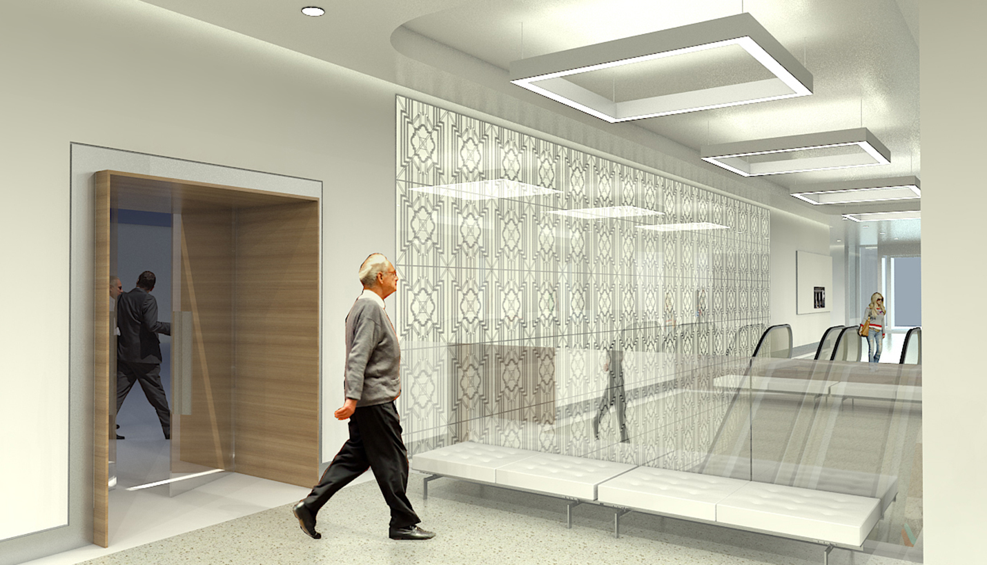 Rendering of Page redesign of historic Esperson building lobby access to downtown tunnel. - 