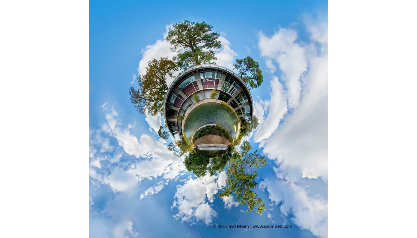 This artwork inspired by The Lost Lake Building is part of Syd Moen's "Little Planets" series. - © 2017 Syd Moen