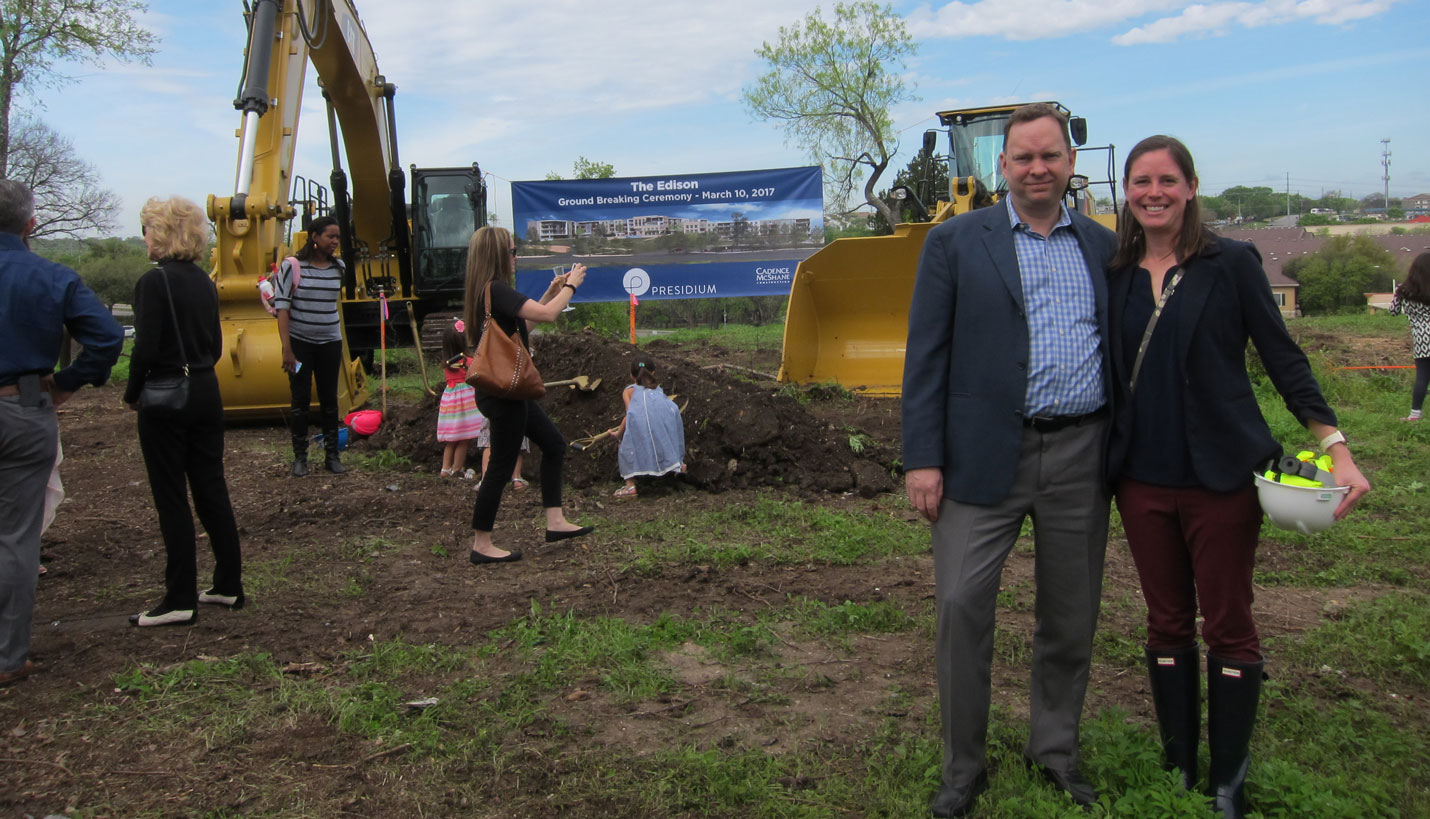 Pagers Peter Hoffman and Erin Nash attended the groundbreaking. - 