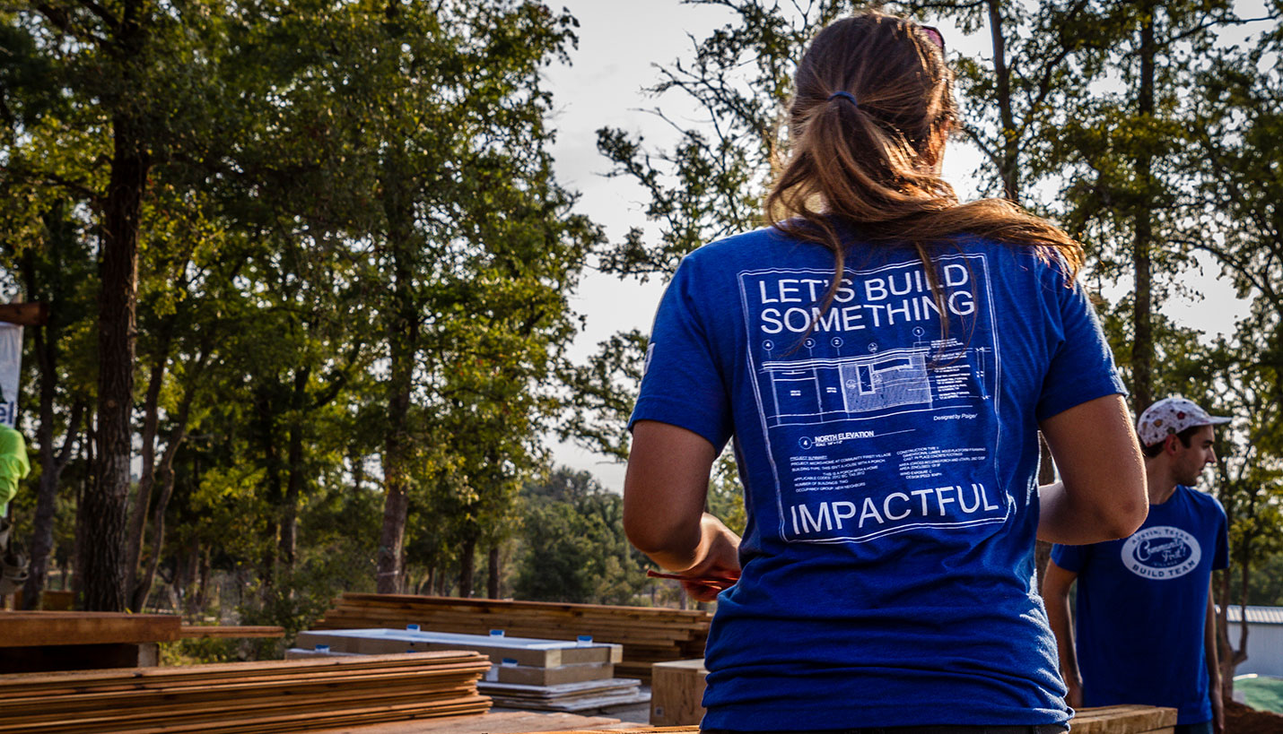 Hoar Construction, one of the builders of Porch With A Home made Tshirts with the Page design and an inspirational slogan on back. - Jessica Mims, See In See Out Photography