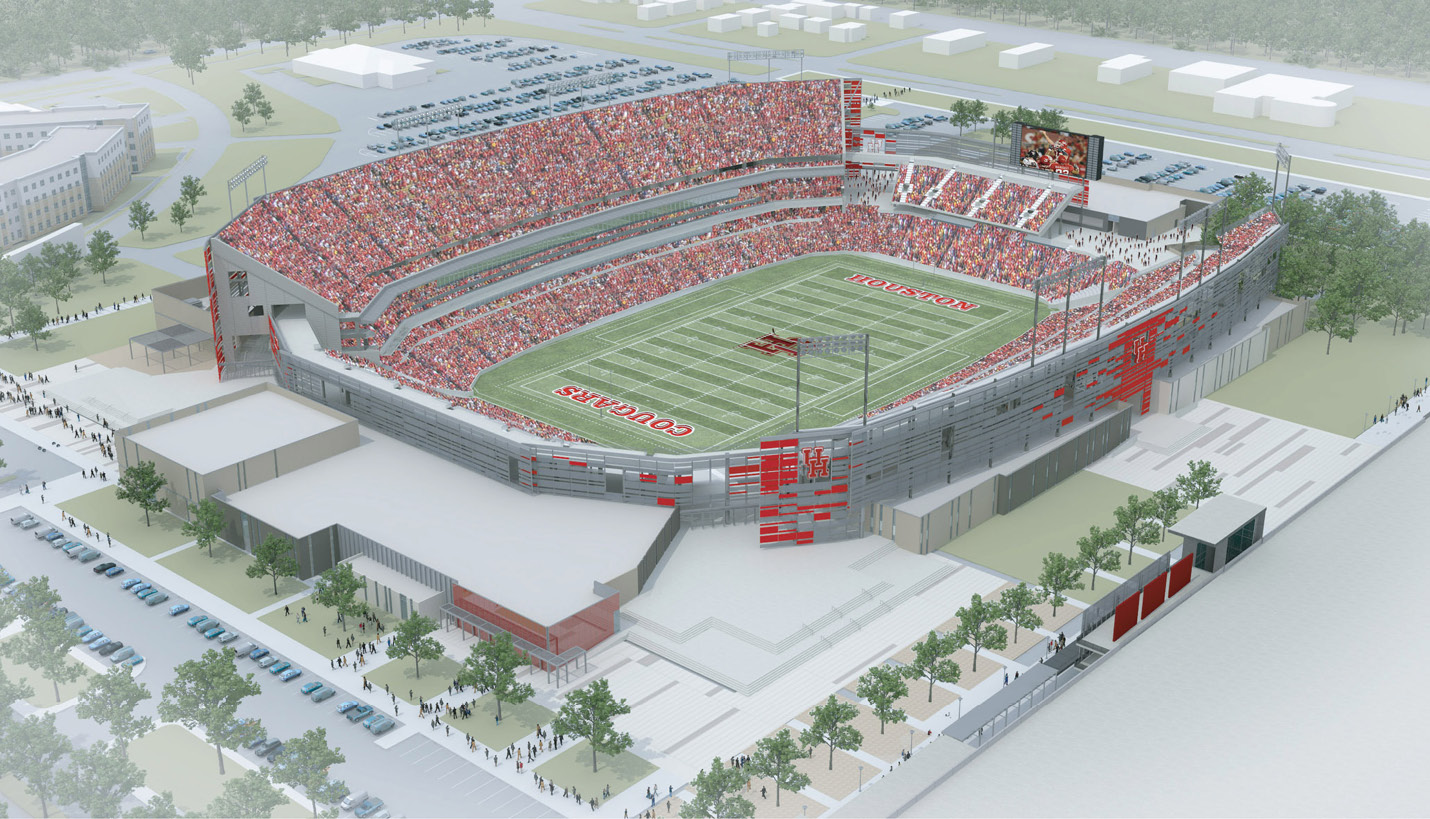 Rendering of the Page - DLR Group-designed University of Houston football stadium currently under construction. - 