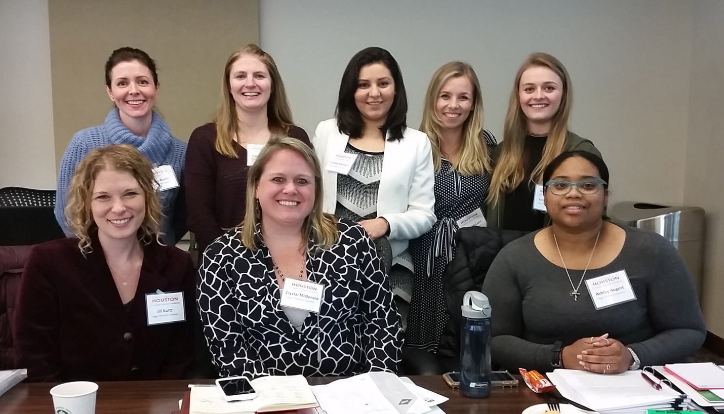 (L-R, front row) Pagers Jill Kurtz, Crystal McDonald and Ashley August. (L-R, back row) Pagers Luisina Basilico, Dawn House, Cristina Morales, Abbey McCann and Keri Stavinoha. - 