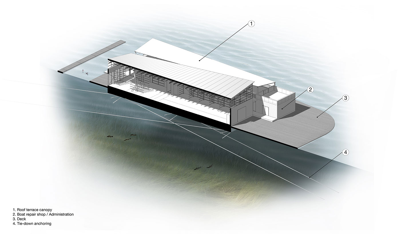 Additional design details for Boathouse on White Rock Lake. - © Page